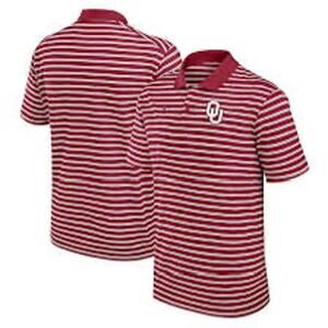 Nike Men's Jordan Brand Oklahoma Sooners Dri-FIT Polo Shirt Striped - Size L
